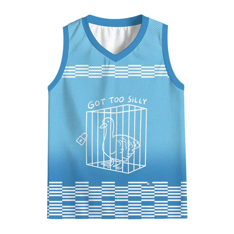 Summer Funny Duck Print Basketball Vest 