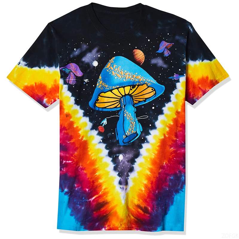 

3D Printed Novel Magic Mushroom Pattern T-shirt for Men's Casual Short Sleeved Round Neck T-shirt for Children