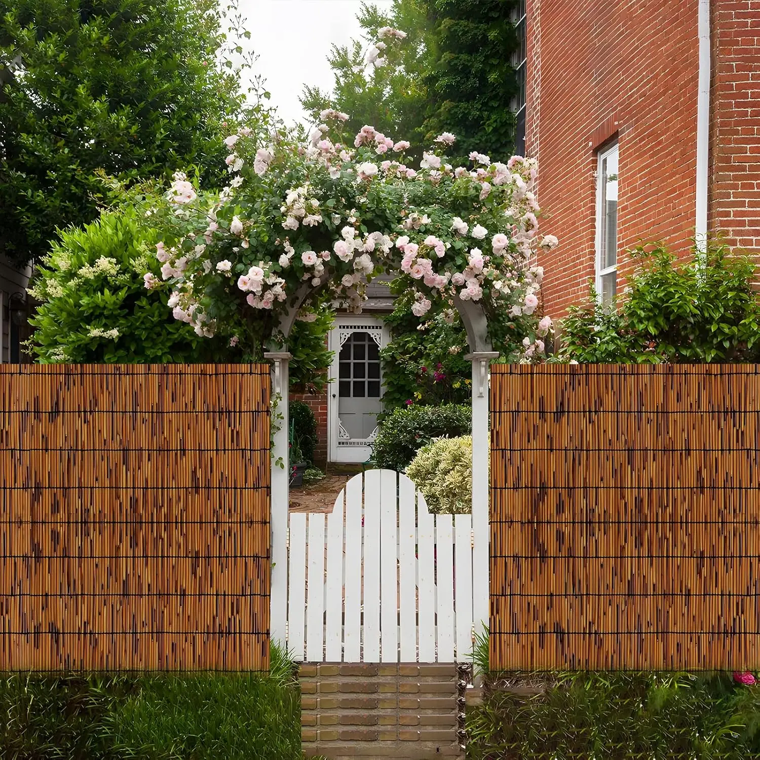 Natural Bamboo Reed Fence, 6FT x 16.4FT,Bamboo Fence Rolls 6 Feet High Outdoor for Garden, Decorative Fence for Outdoor Privacy