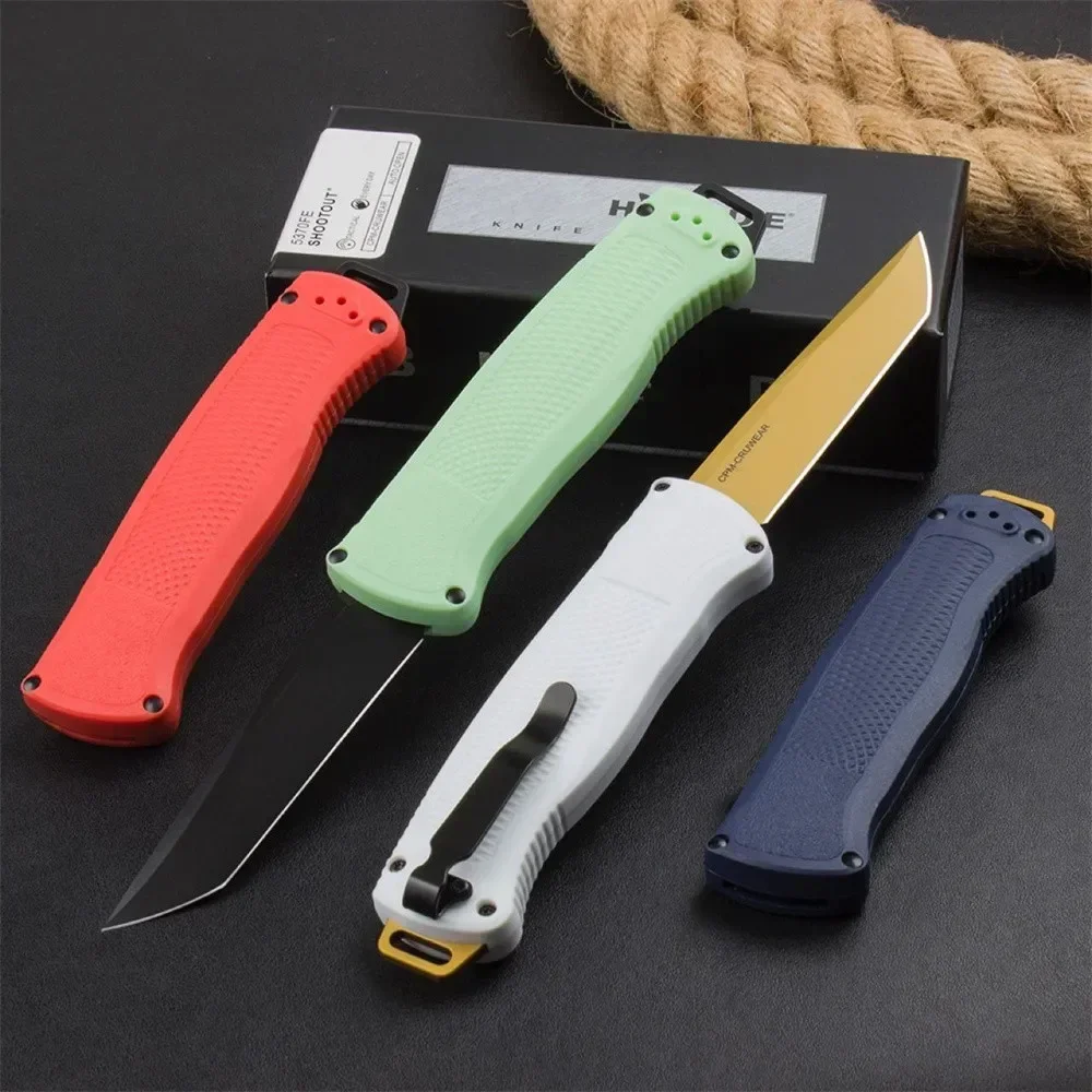 5 Styles 5370FE Tactical Assisted Pocket Knife CPM-CruWear Flat Earth Tanto Blade CF-Elite Handles Outdoor Camping Hunting Tools