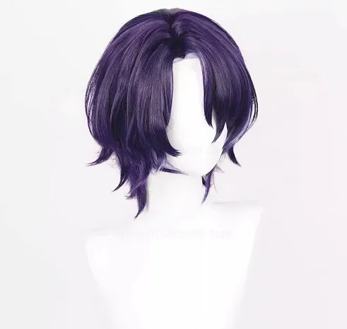 Dr. Ratio Cosplay Wig 33cm Purple Mixed Color Wigs Heat Resistant Synthetic Hair