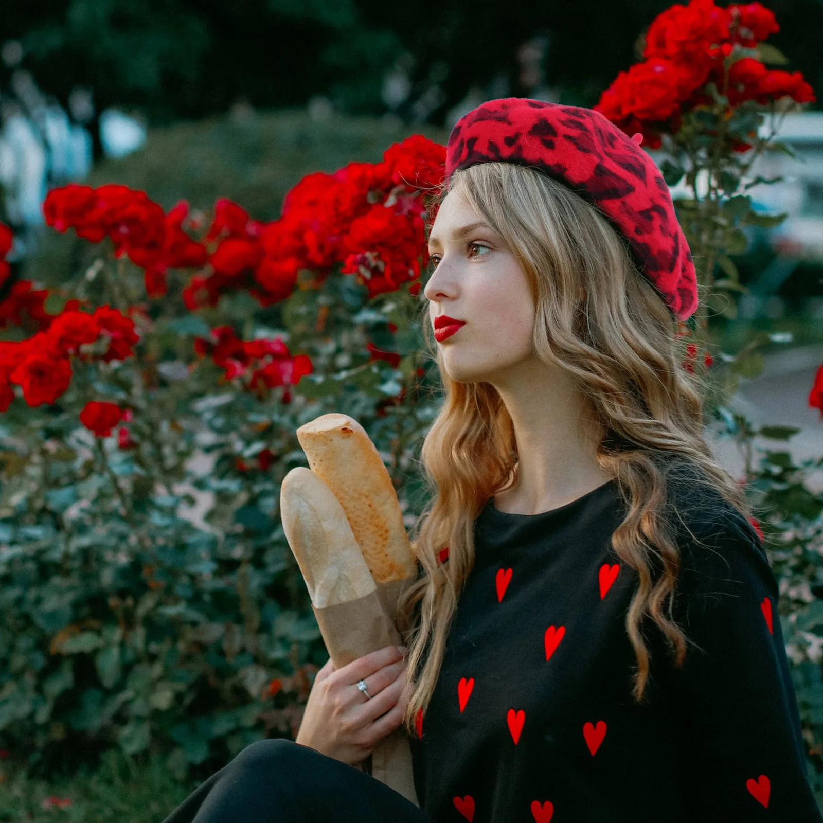 

Berets Wearing Decor Hat Warm Beanie Leopard Printing Design Good-looking Rabbit