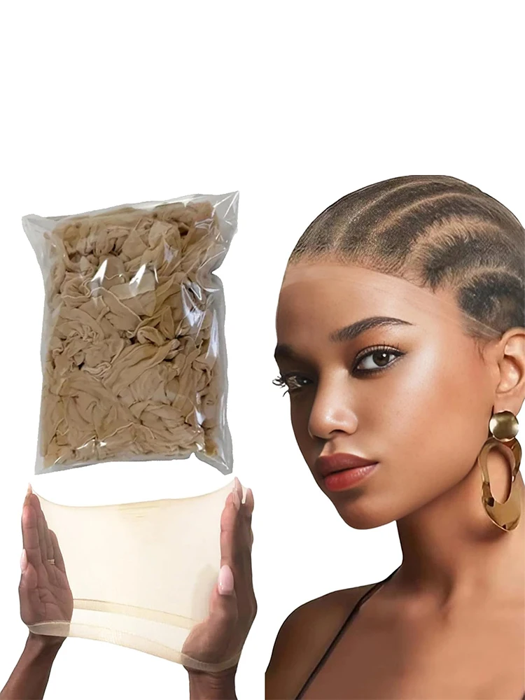 Wholesale HD Wig Caps High Quality Transparent HD Hair Nets Weave Nylon Stretchy Lace Front Wig Cap for Women Men Light Brown