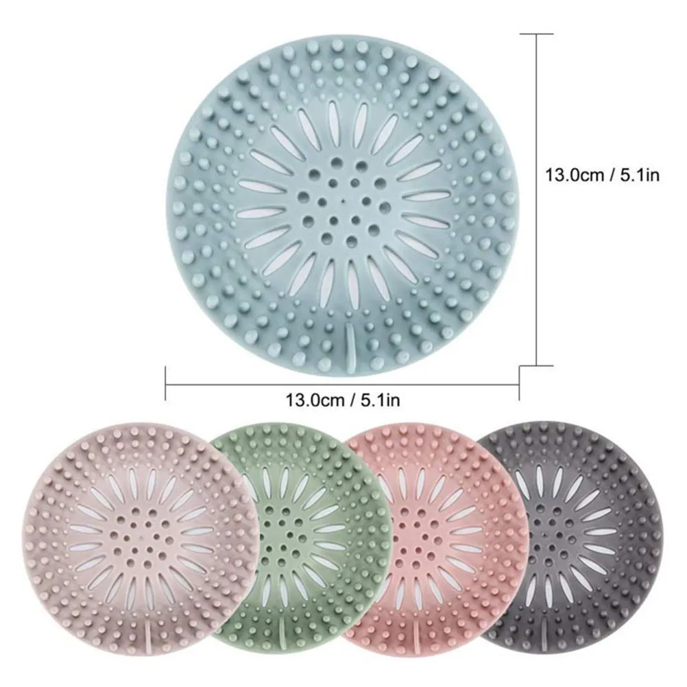 5Pcs Long-Lasting Thick Silicone Sink Strainer Anti-Blocking Drain Filter for Kitchen Bathroom Utility Sinks Food Debris Catcher