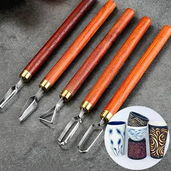 Pottery Tool Ring Carving Knife UVO Type Stainless Steel Carving Knife DIY Ceramic Texture Tool Trimming Carving Modeling Tool