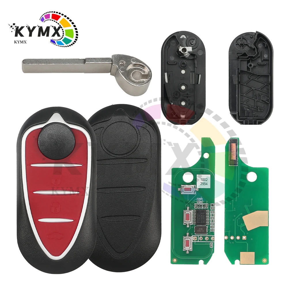 KYMX For ALFA ROMEO MITO GIULIETTA 2009-2017 Folding Remote Car Key Fob 433MHZ ID46 PCF7946 PN:71751033 71775511 SIP22 Blade