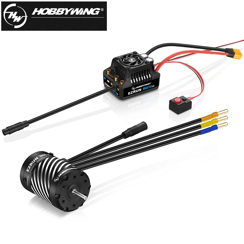 Hobbywing EzRun MAX10 G2 80A/140A Waterproof Brushless ESC & 3652/3665 SD G3 4-Pole Sensored Brushless Motor For 1:10 Truck Car