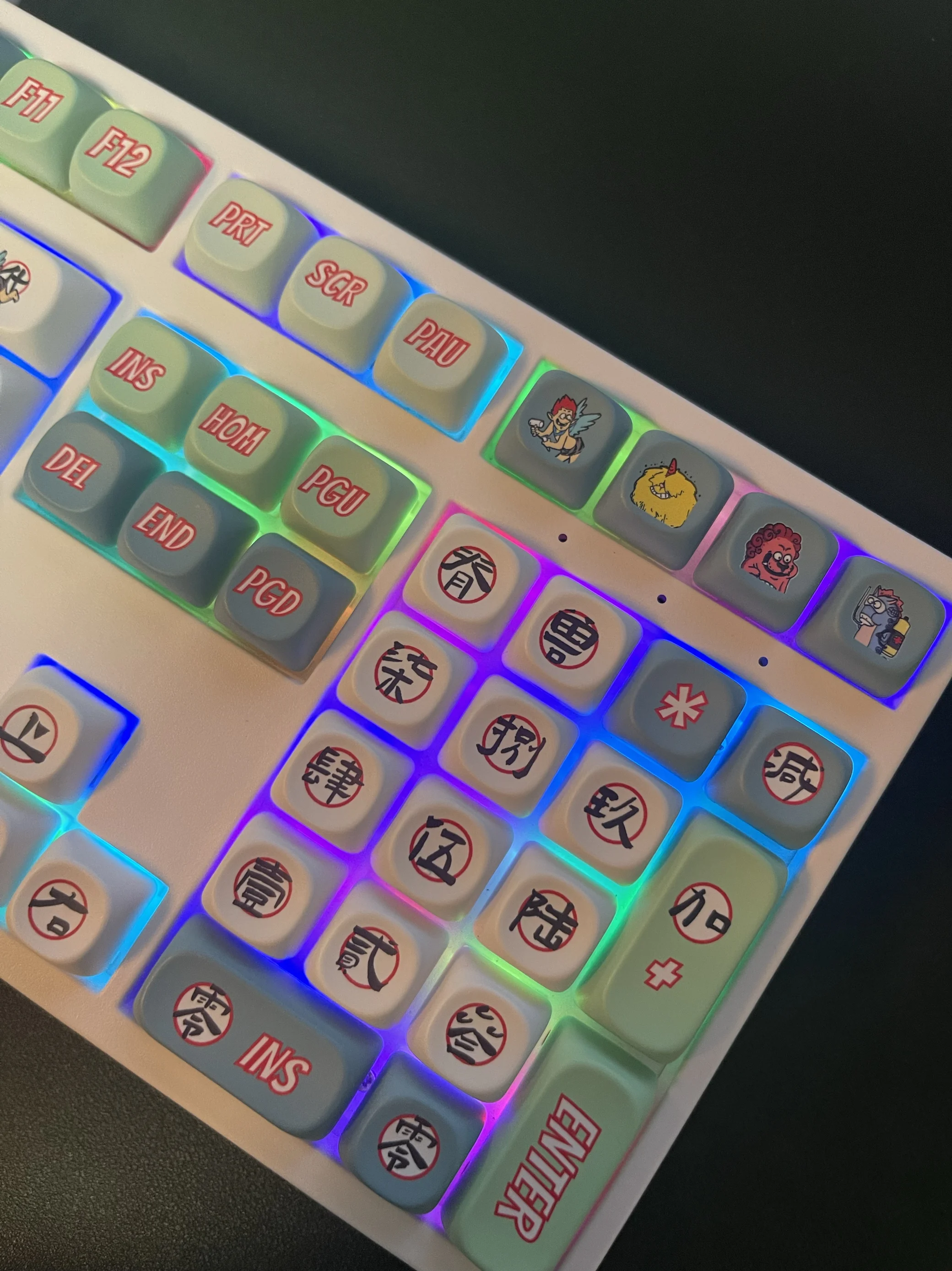 Spine Beast Fairy Keycaps Hot Sublimation Keycaps Love You PBT Small Full Set OQO Highly DIY Keycaps Mechanical Keyboard