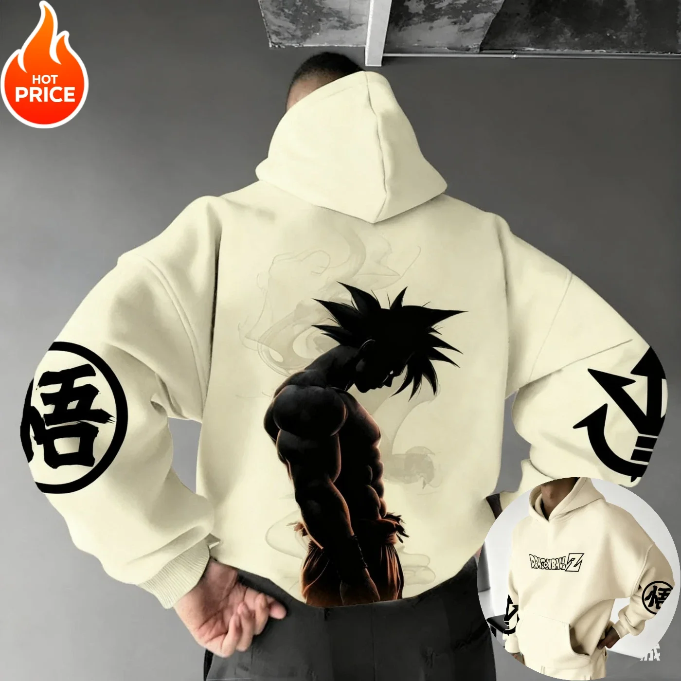 2026/27 Dragon Ball Goku Saiyan Harajuku Street Dress Herbst Eltern-Kind Retro Hoodie Winter Oversized Hoodie Langarm – Detail 10