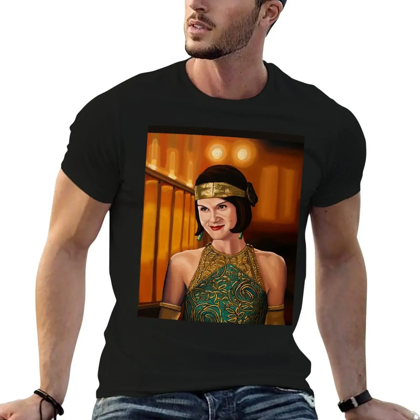 Downton Abbey Painting 2 Michelle Dockery as Lady Mary T-Shirt fashion shirts designer shirts custom t shirt plain t shirts men