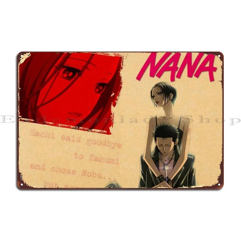 Nana Anime Inspired Anime Masterpiece Metal Plaque Poster Personalized Wall Cave Decoration Classic Cinema Tin Sign Poster