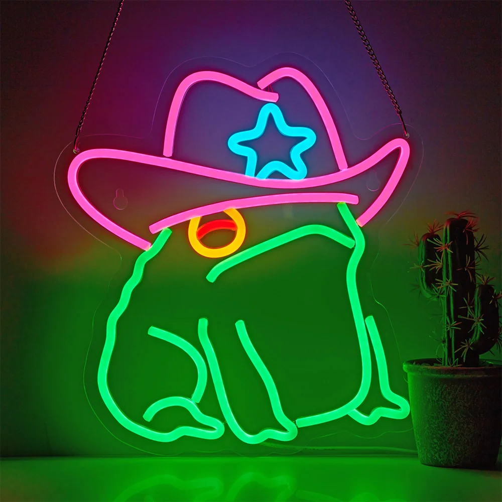 Frosch grün Leucht reklame lustige Tiere personal isierte Leucht reklame USB Neonlichter für Laden Schlafzimmer Bar Party Wand dekoration Weihnachts geschenke