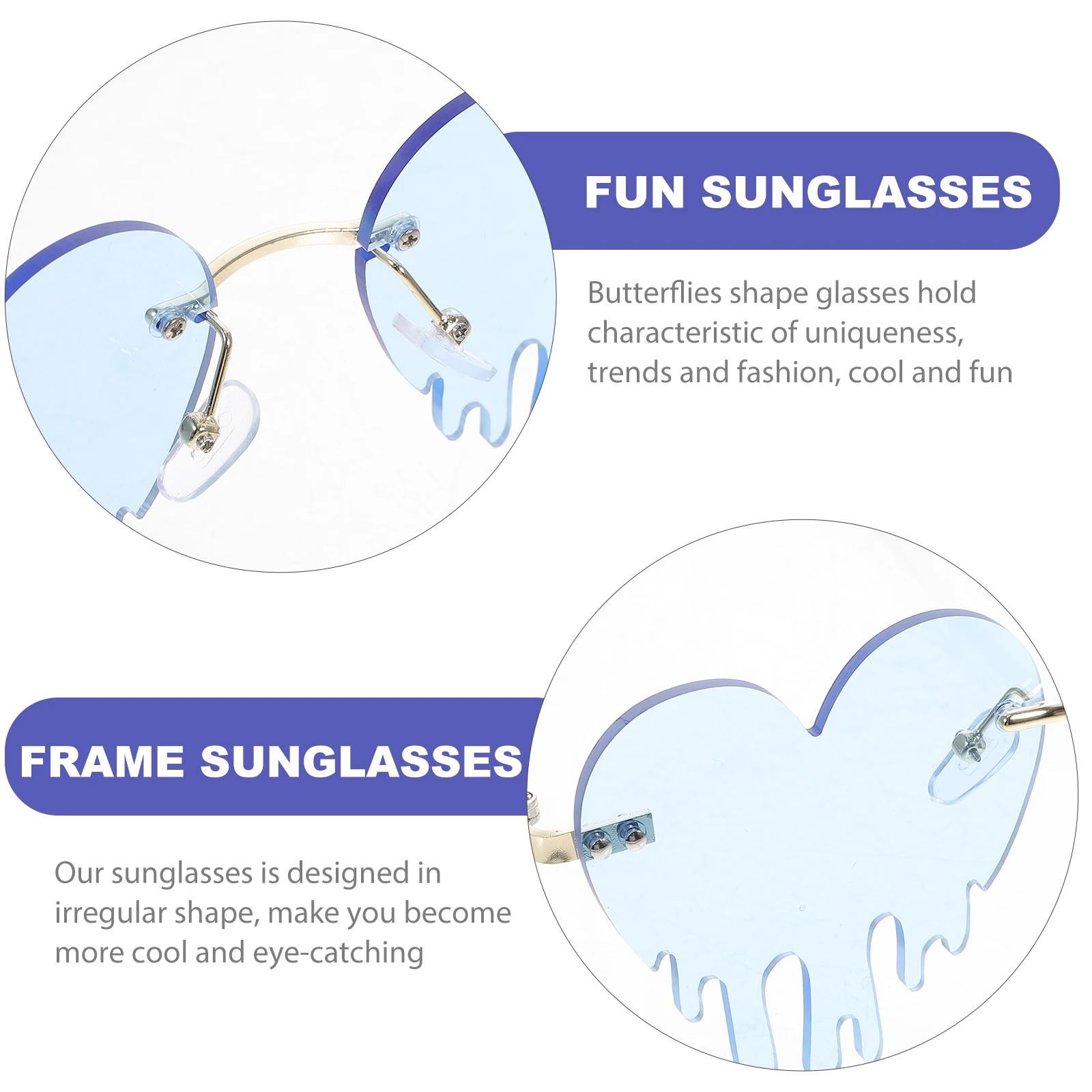 

Colorful Heart Shaped Sunglasses Bright Metal PC Frame Lightweight Fashion Daily Wear Festival Women Accessories