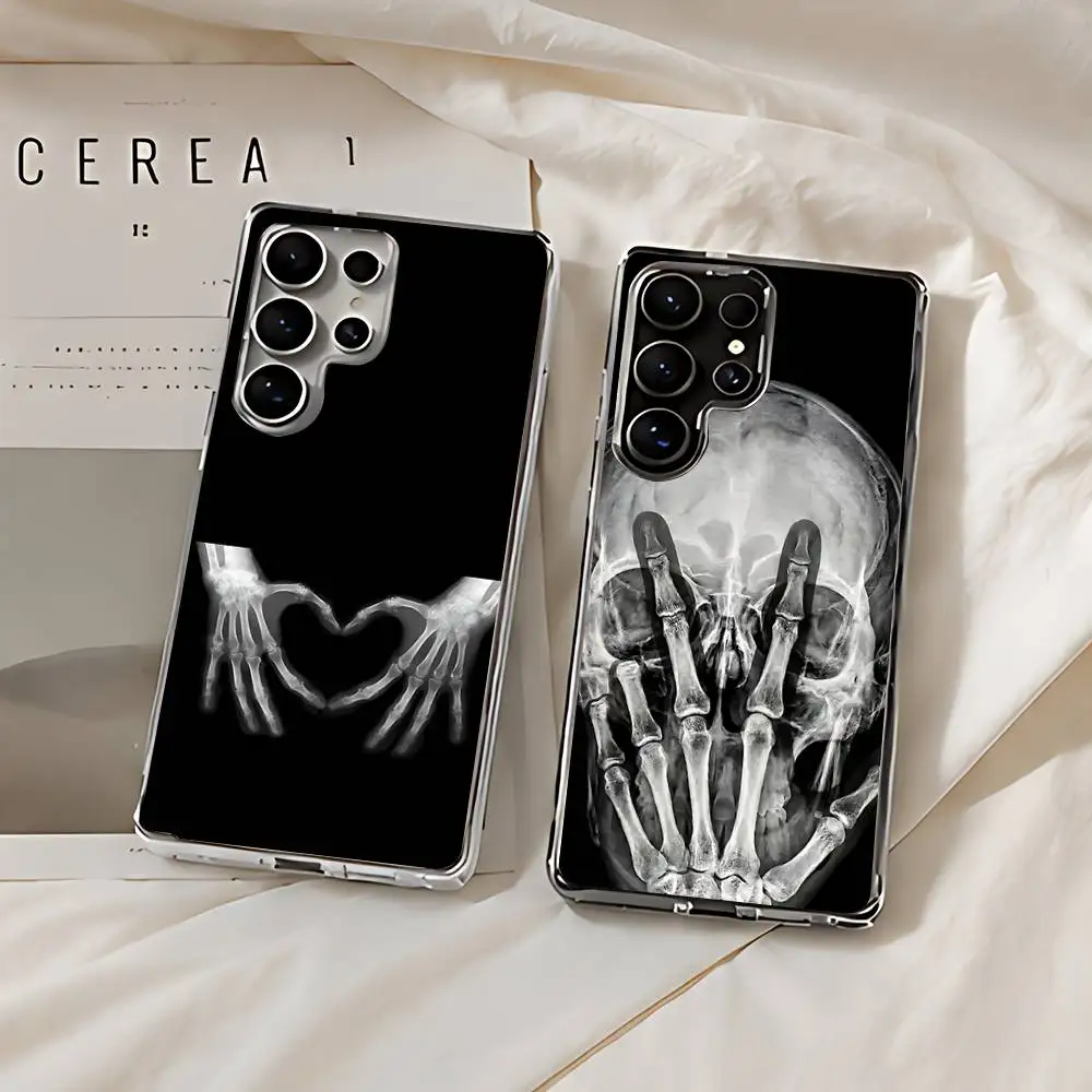 Autumu X Ray Hand Bones Silicone Phone Case For Samsung Galaxy S21 S22 S23 S24ULTRA S25ULTRA FE Ultra Plus5G A52S S26 TPU Cover