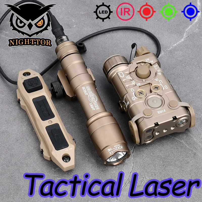 

M600 Flashlight WADSN Tactical Metal NGAL IR Aiming Red Dot Green Blue Indicator LED Scout White Light Dual Switch Accessory