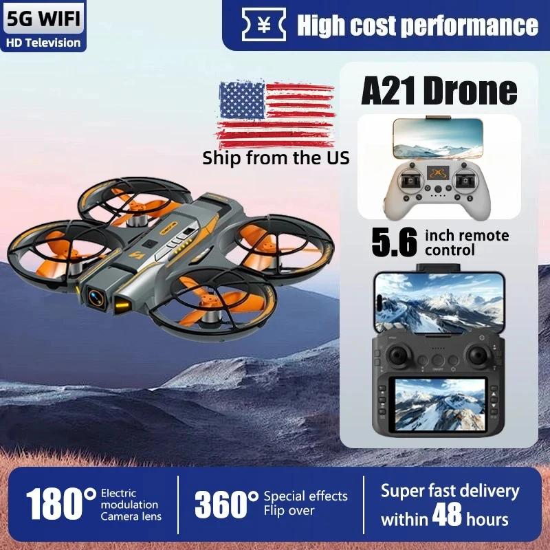 A21 PRO Smart Brushless Drone Full Body Crashproof Design Mecha Cool Appearance 7000KV High Power Motor Wind Resistant Stable 180° Motorized Adjustable Camera Optical Flow Hover One-Key Flip Headless Mode Waypoint Flight Beginner Outdoor Aerial Gift