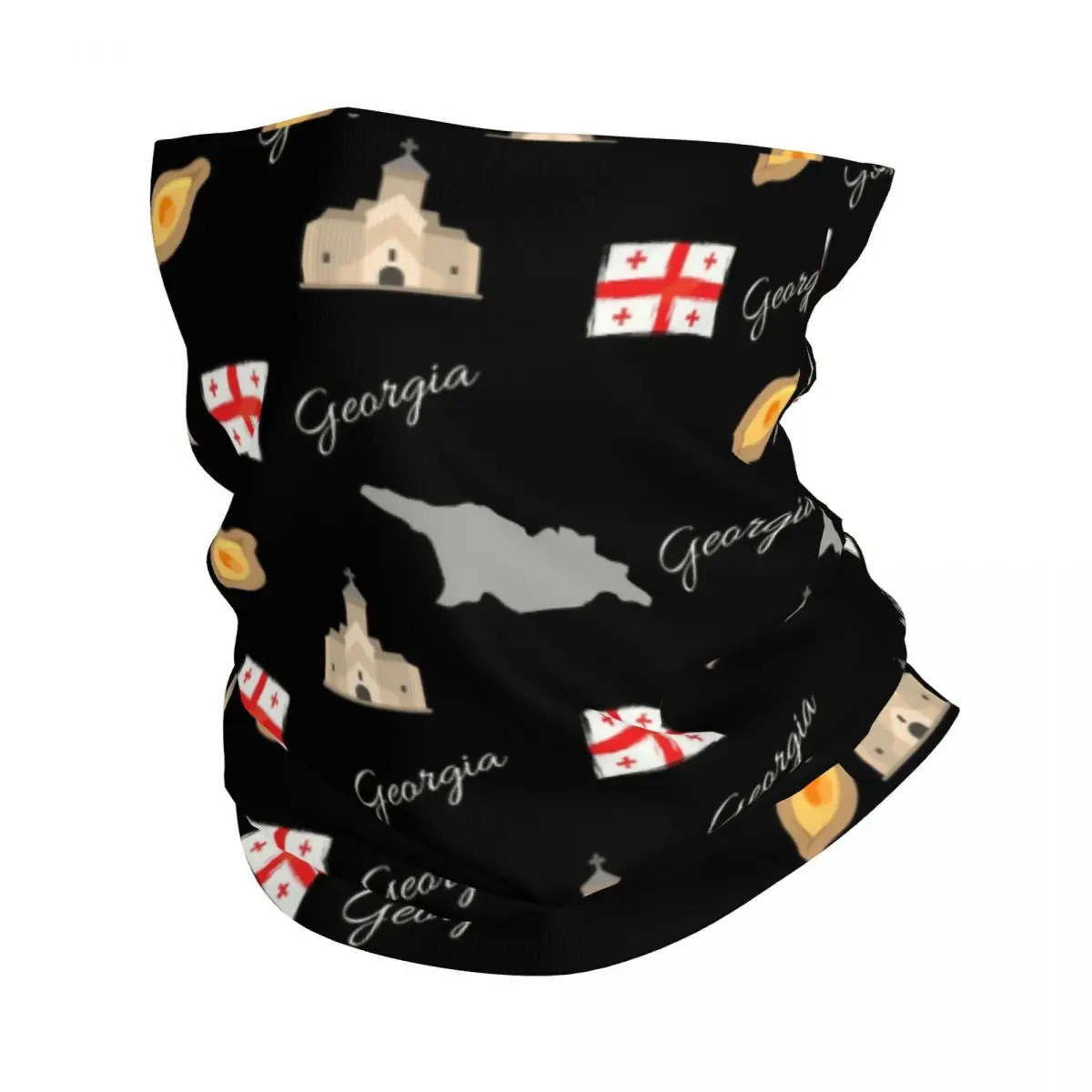 Georgia Flag Mao Bandana Neck ghetta per l\'escursionismo ciclismo donna uomo Wrap sciarpa georgiano Proud Patriotic Headband Warmer