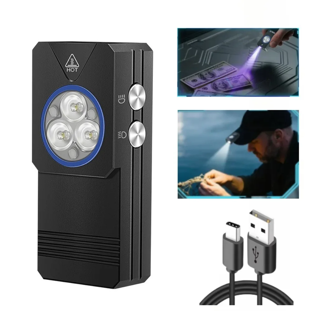 EV30 EDC Multi‑Purpose Flashlight Aluminum Body Magnetic Clip Torch Long Lasting For Outdoor Adventure Daily Detection Use