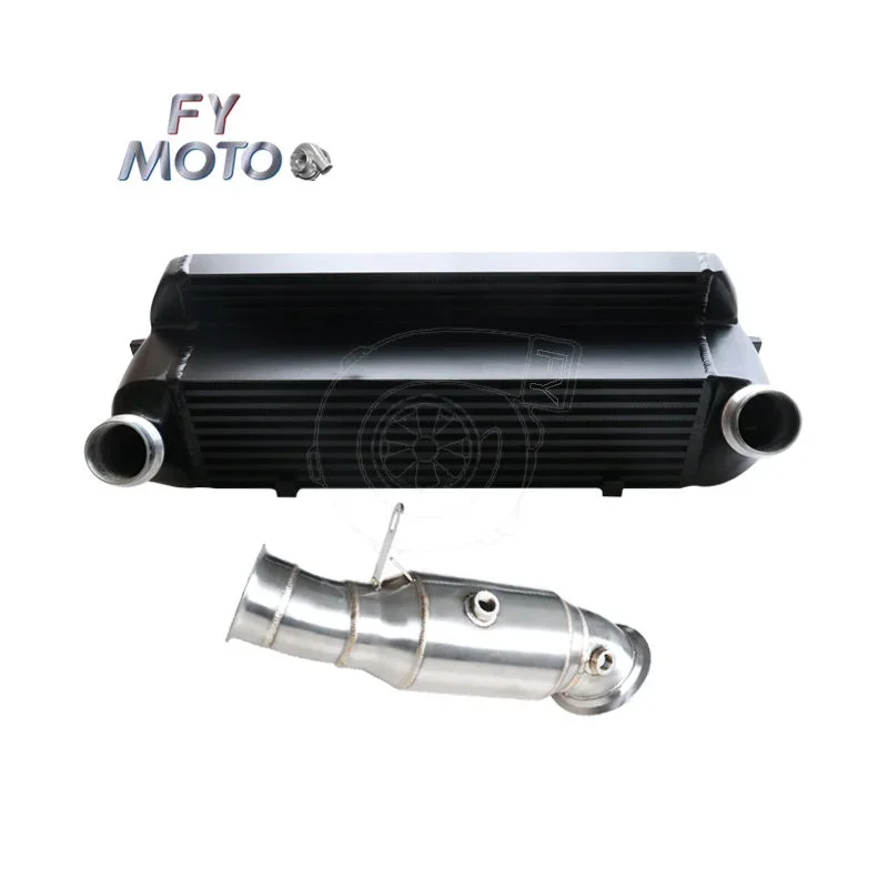 N55 EWG Package Catless Downpipe + EVO1 Black Intercooler Fit BMW F87 M2 M235i 435i F22 F32 Tuning Kit