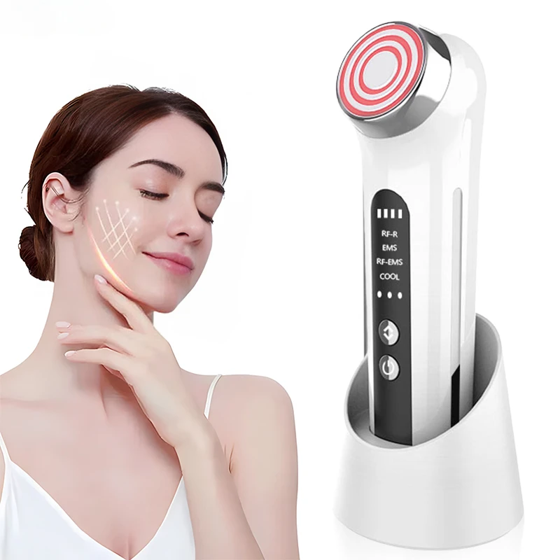 New household hot and cold micro current skin rejuvenation device, facial blue light ice cream lifting and firming beauty device