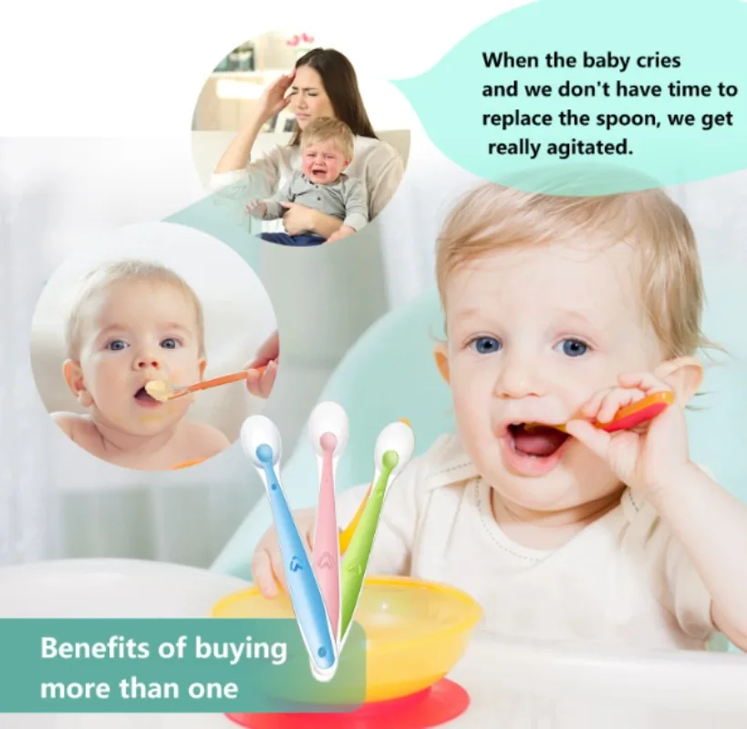 Baby Silicone Spoon Learning Spoon Set Stars Tableware Kids Soft Silicone Feeding Spoon Training Baby Reborn Silicone