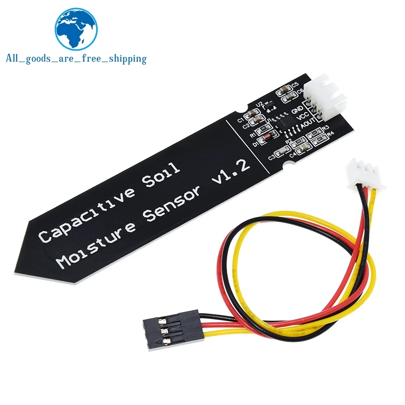 

Capacitive Soil Moisture Sensor Module Not Easy to Corrode Wide Voltage Wire 3.3~5.5V Corrosion Resistant W/ Gravity for Arduino