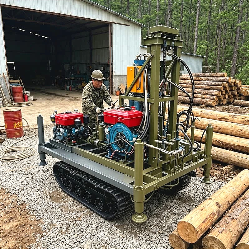 Twin Head Borehole Rig Electric Portable Water Well Machine for Agricultural Farm Garden Rural Home Water 130m Depth Customized