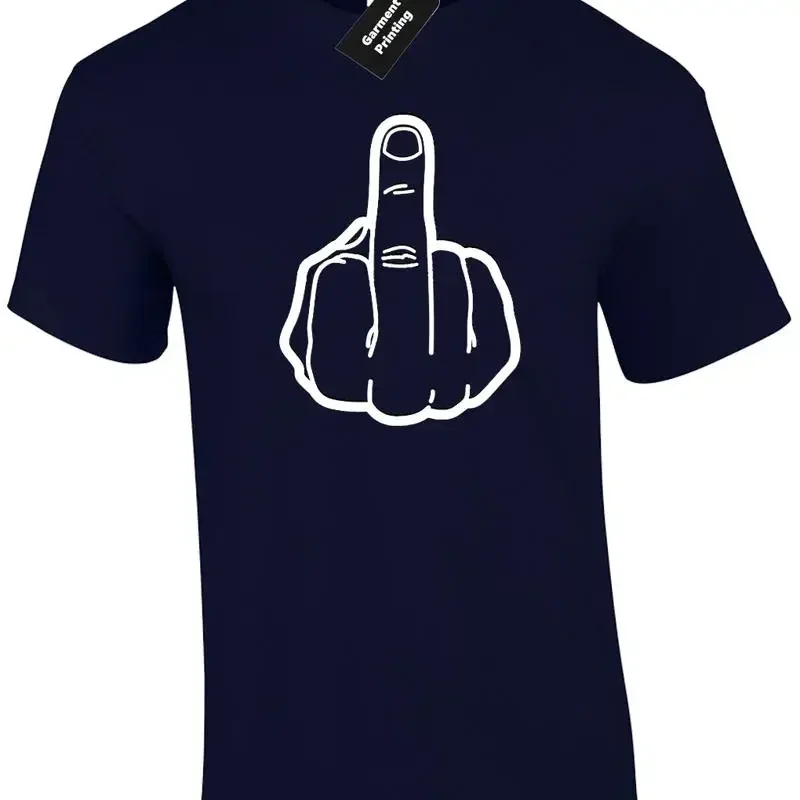 Middle Finger Silhouette Funny Rude Design Swearing T Shirt