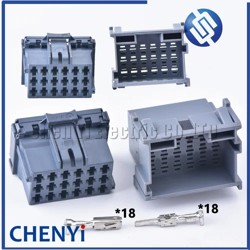 Imagen 1 del producto Conector hembra macho gris de 18 pines enchufe automotriz enchufe de arnés eléctrico sin sellar 8- 968974 -1 1- 967629 -1 Con terminales
