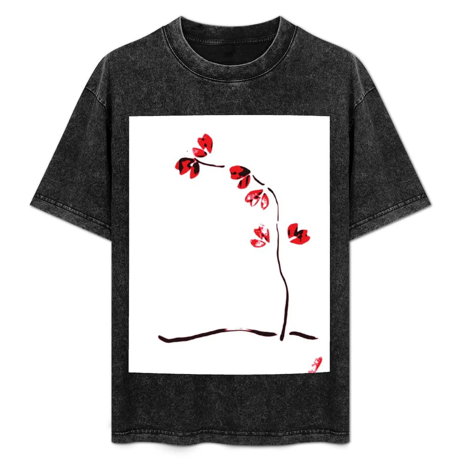 

Red flower - ikebana minimalist design T-Shirt Breathable Sportswear T-Shirt for Men