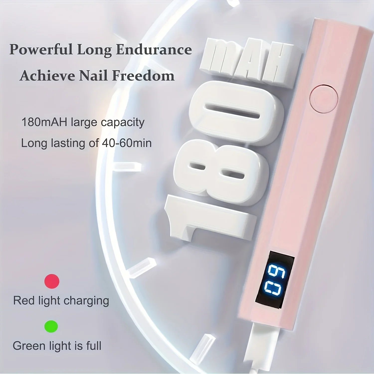 150 قطعة قوالب تمديد أظافر جل بولي و1 قطعة مصباح الأشعة فوق البنفسجية للأظافر مع شاشة LED أدوات مانيكير لصالون الأظافر المنزل لتقوم بها بنفسك