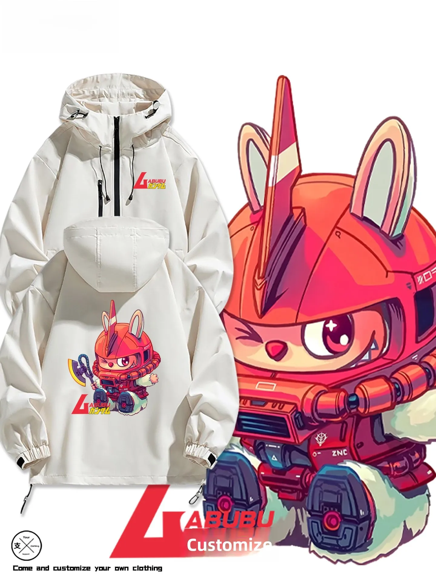 

Adorable Mecha Jaet Men's Spring Autumn Zipper Decorated Casual Outerwear Long Sve Polyester Fiber Hooded Coat