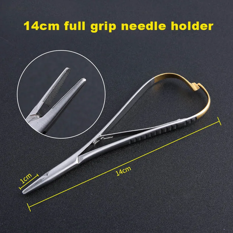 Stainless steel medical Matthew full-grip insert needle holder cosmetic plastic surgery surgical suture needle