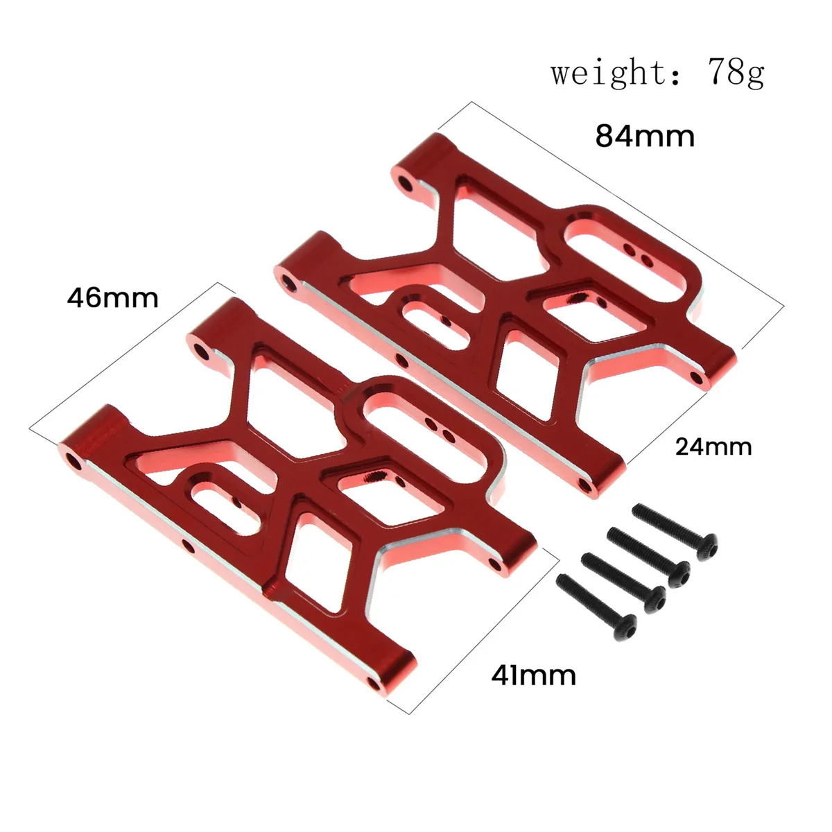 ABZW Aluminum Alloy Front Suspension Arm ARA330789 for Arrma 1/8 Mojave Rc Car Upgraded Part Red