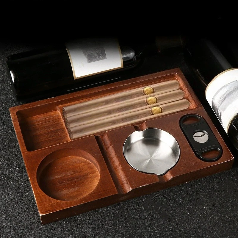 

Деревянная пепельница для сигар, декор для улицы, патио, дома, офиса, подарок для мужчин, подарок на День отца, подставка для сигар с держателем