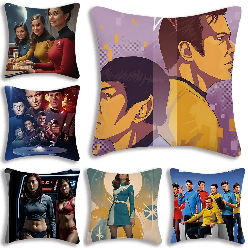 Pillow Covers T-Trek S-Star Sofa Decorative Home Double-sided Printing Short Plush Cute Cushion Cover