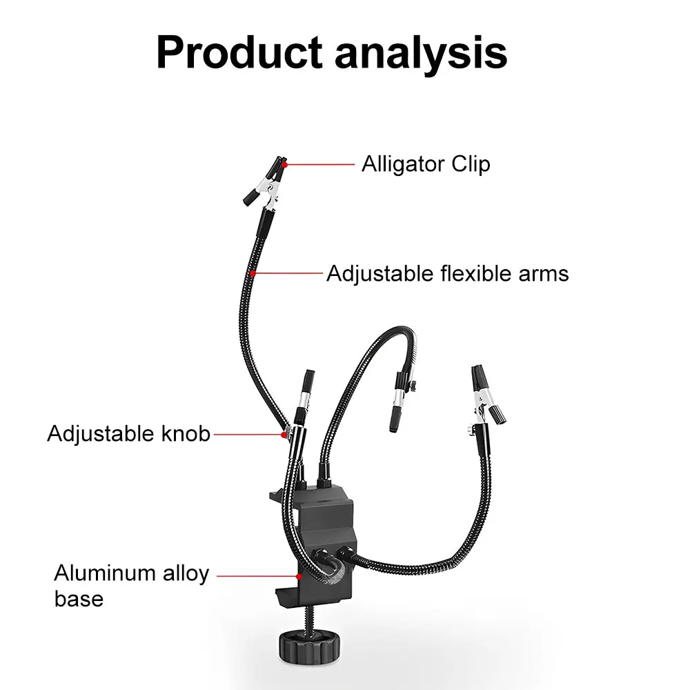 Desk Clamp Soldering Station Holder PCB Alligator Clip Multi Soldering Helping Hands Third Hand Tool for Welding Repair Tools