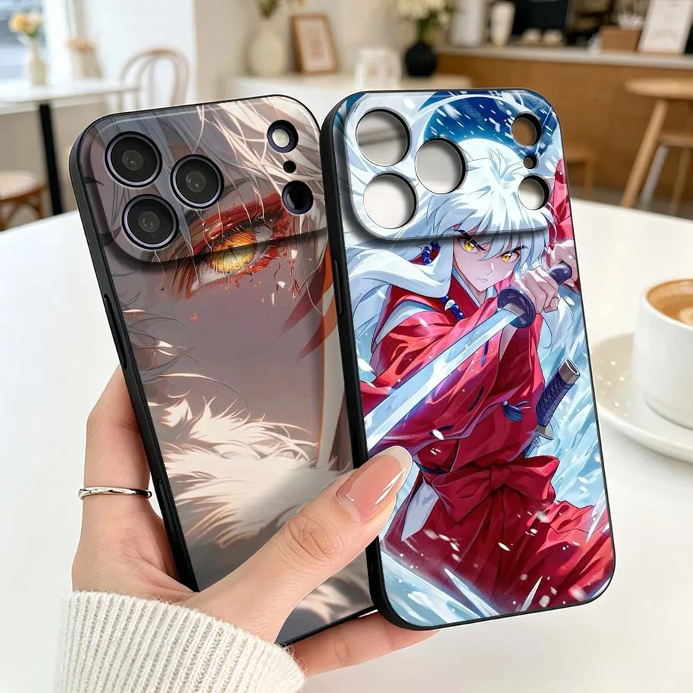 

Anime I-Inuyasha Phone Case For Apple iPhone 17 Air 16 16e 15 14 13 12 11 XS Pro Max Plus Black Soft Cover