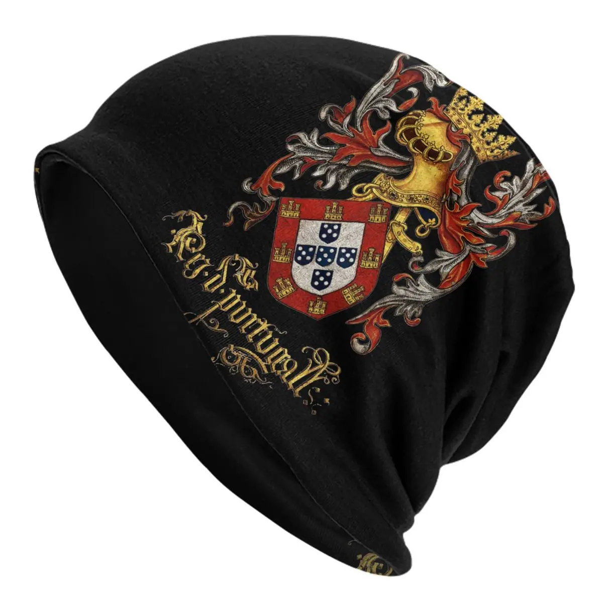 

Arms Of King Of Portugal Flag Skullies Beanies Hat Autumn Winter Men Women Street Caps Warm Dual-use Bonnet Hat