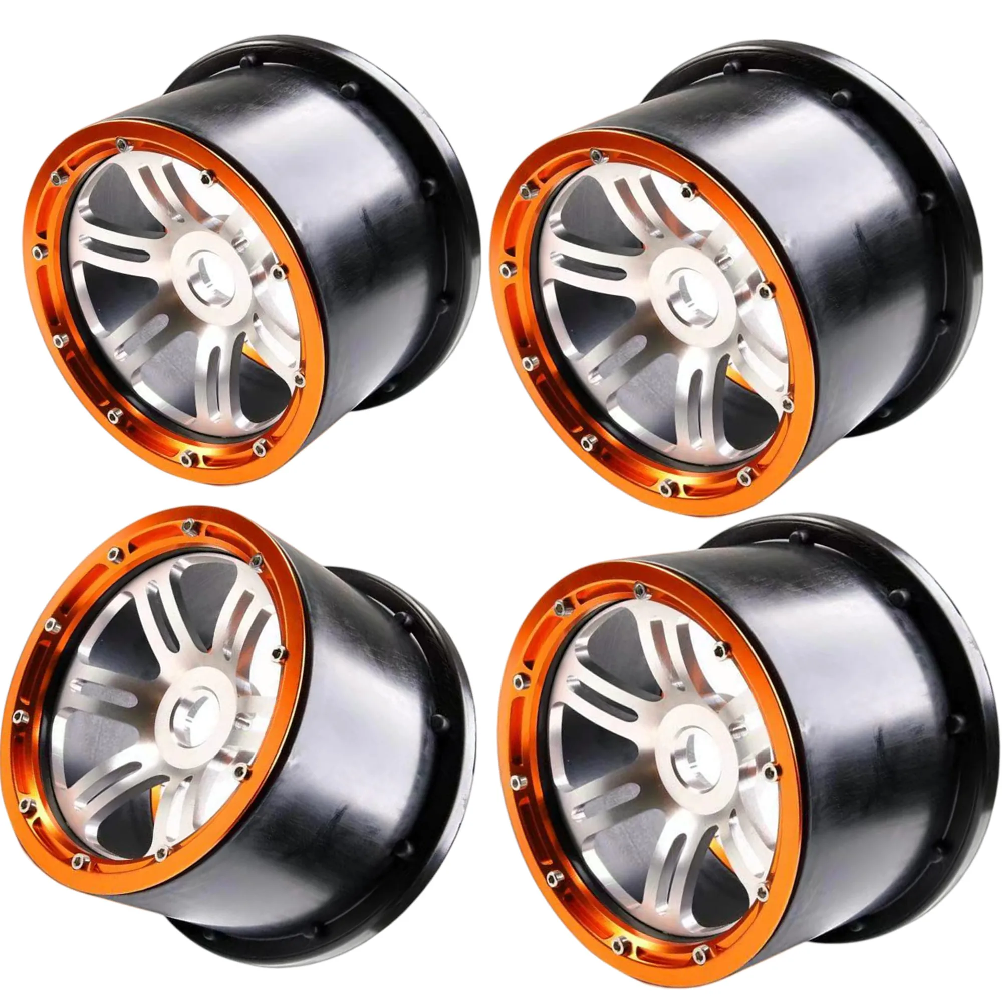 GTBRacing 1/5 RC Car HPI baja 5b ss 5sc Strengthen Tires Mixed wheels Hub rolling with Metal Rings Set Upgrade Part (4pcs/set)