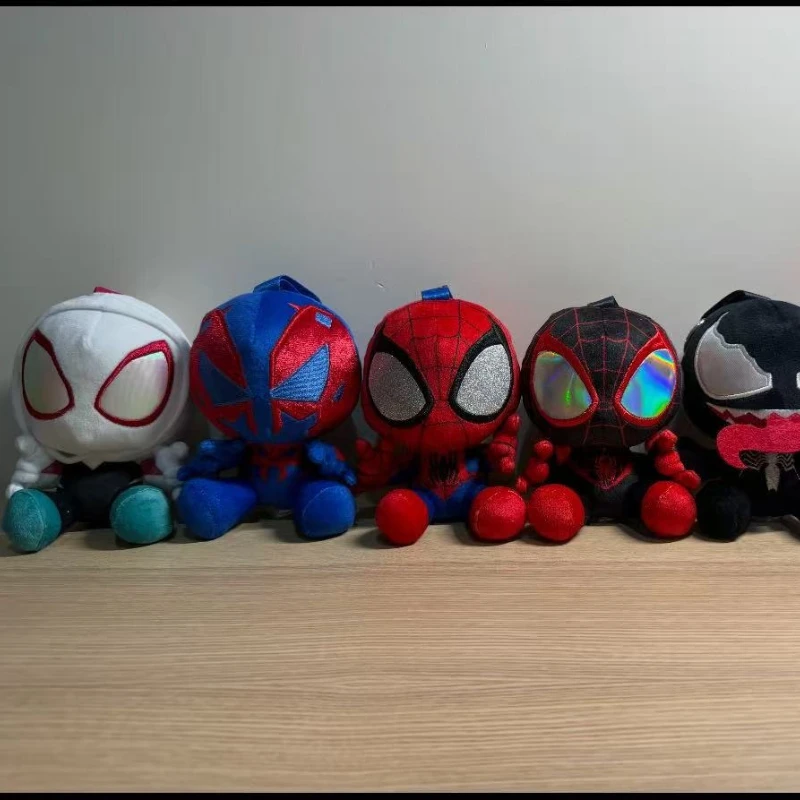 Marvel Figure Q Version Spider Man Venom Plush Toy Ghost Spider Lovely Superhero Stuffed Toy Charms Adorable Bag Doll Gift