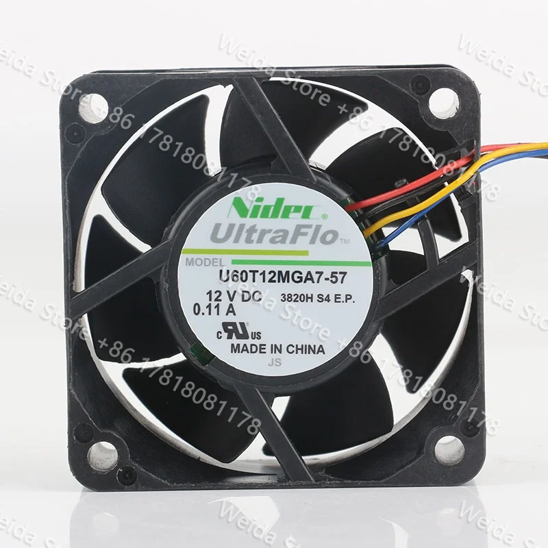 

New Nidec DC 12V 0.11A 6CM Chassis PWM temperature control 6025 four-wire U60T12MGA7-57 Cooling fan