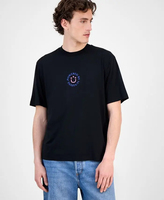 Hugo Boss Men's Napoka Logo Graphic Cotton T-Shirt Short Sleeve Crew Neck T-Shirt Trendy Printed Brand Unisex New Round Neck