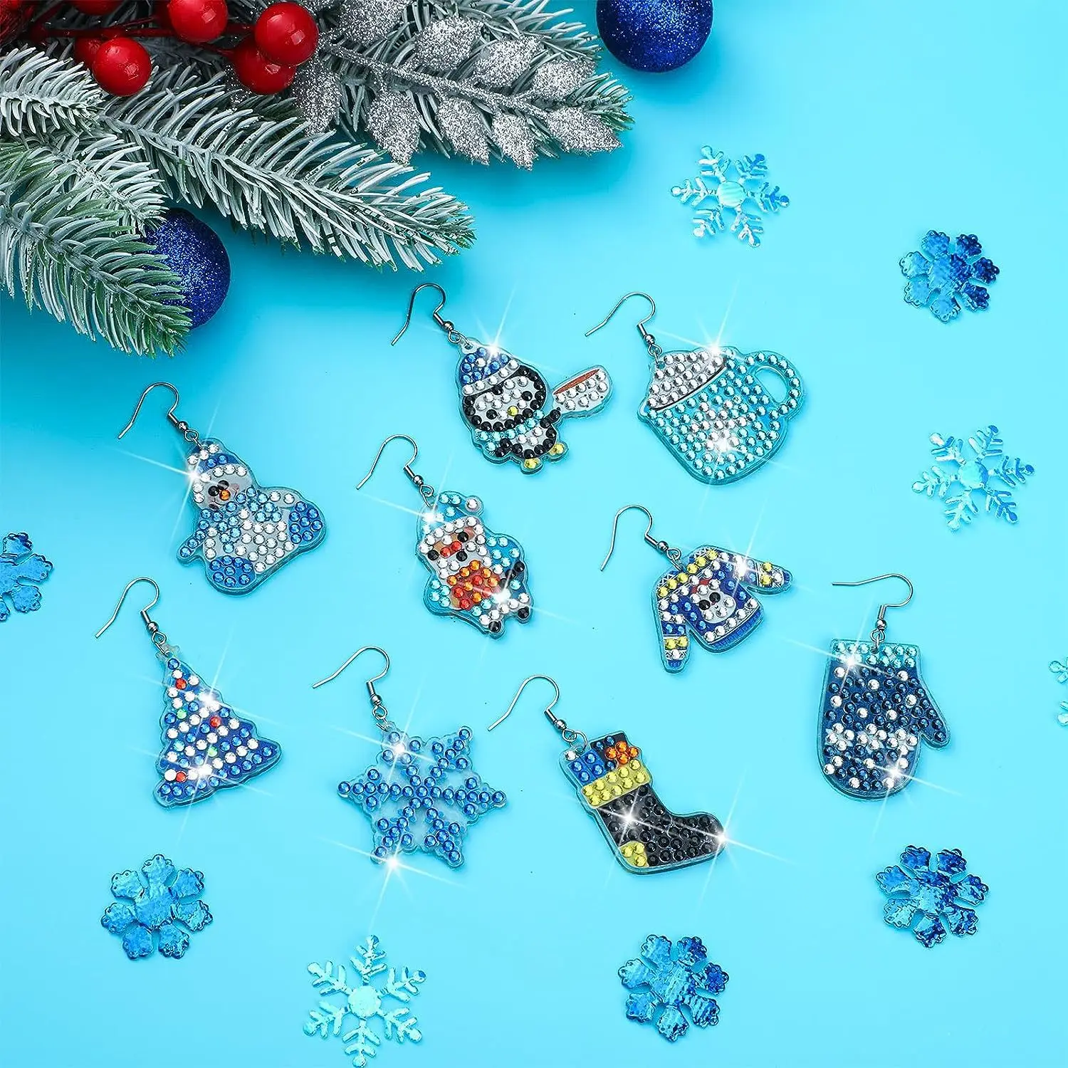 Festive Dangle Earrings Delicate Handmade Earrings Acrylic Christmas Earrings Handmade Holiday Fashion Jewelry For Families