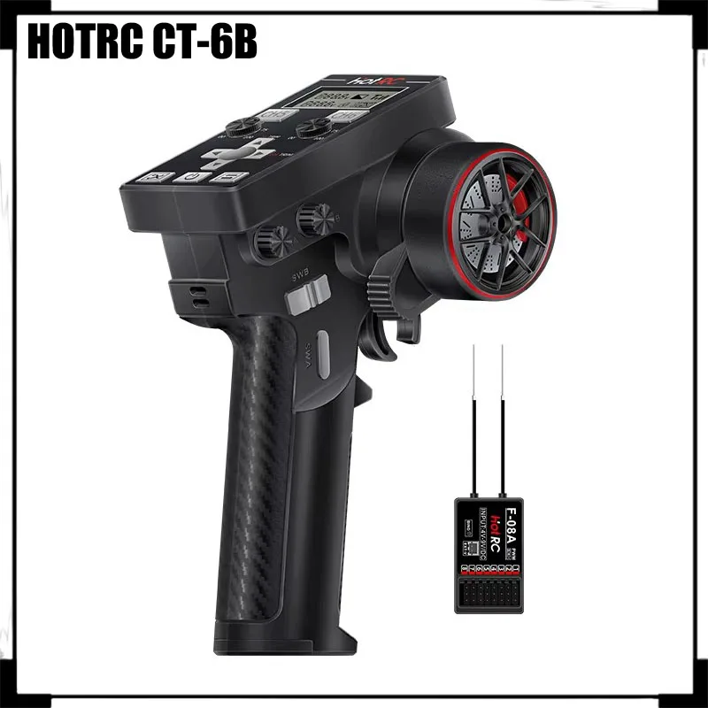 Controle remoto Hotrc Ct-6b com oito canais e tela, adequado para modelo de carro de escalada Rc, modelo de veículo, navio, tanque