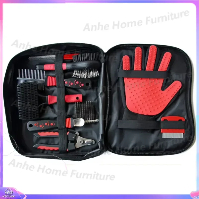 9 in 1 Pet Grooming Kit Dog Cat Hair Removal Brush Comb Self Cleaning Slicker Deshedding Tool for Long Short Fur Massage