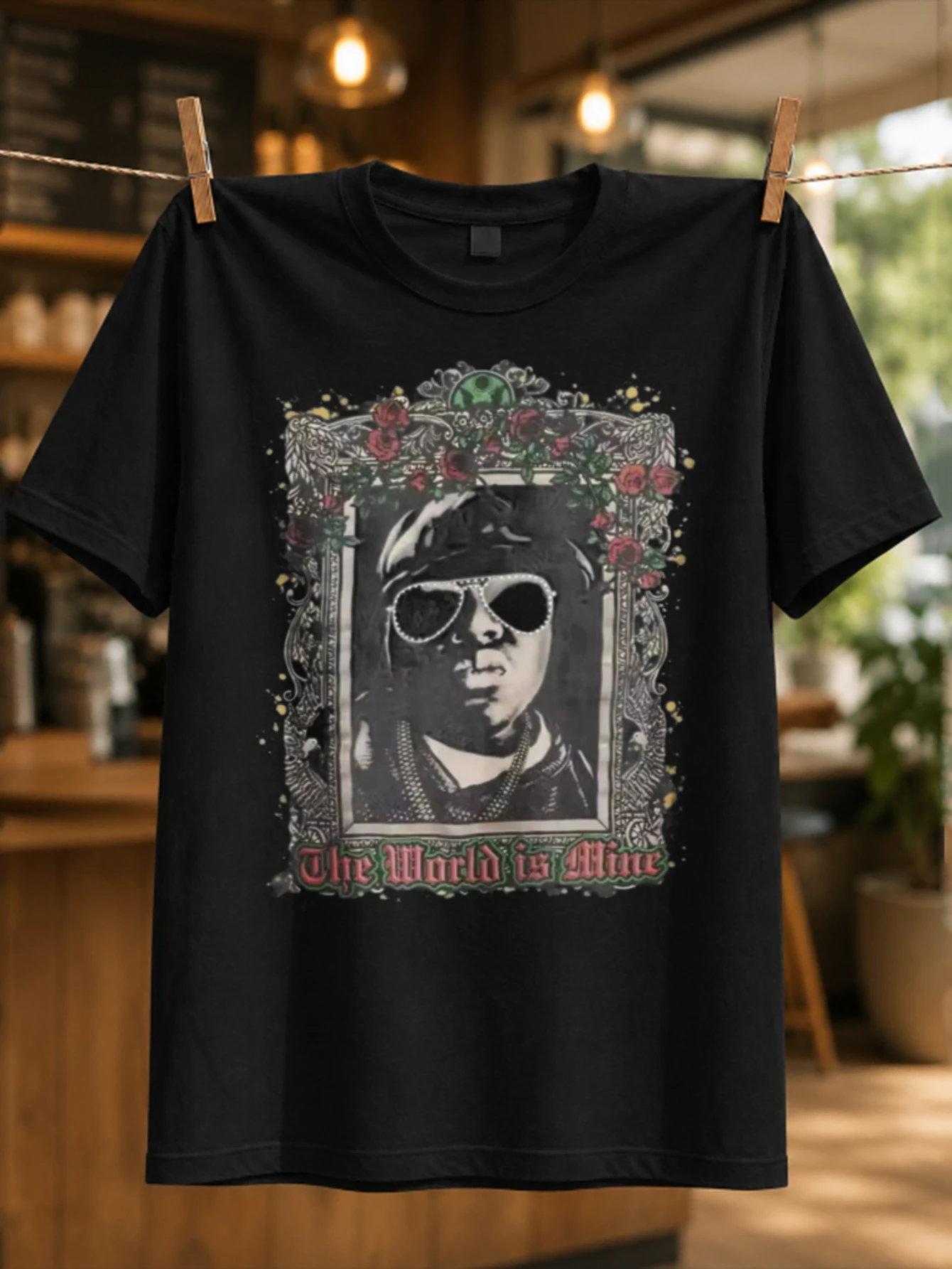The World Is Mine ornate rose frame   portrait gothic lettering and vintage rap luxury mood Unisex  Unisex All T-Shirt