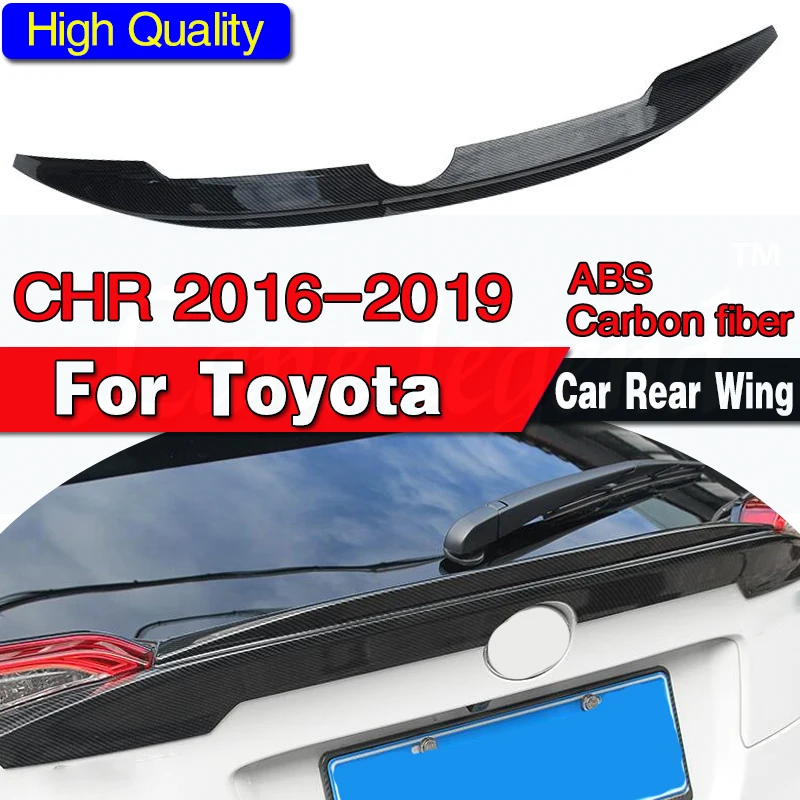 Car Styling High Quality ABS Carbon fiber Rear Spoiler Trunk Lip Wing For Toyota CHR C-HR 2016 2017 2018 2019