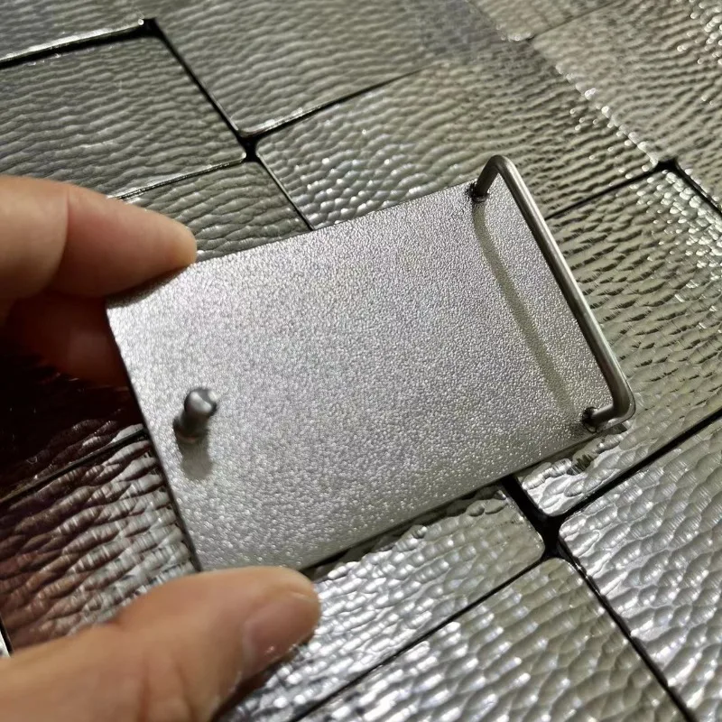 35/38mm Pure Titanium Hammer Pattern Plate Buckle Belt Clasp Head Rustproof Men's Business Suit Casual Pants Smooth Belt Buckle