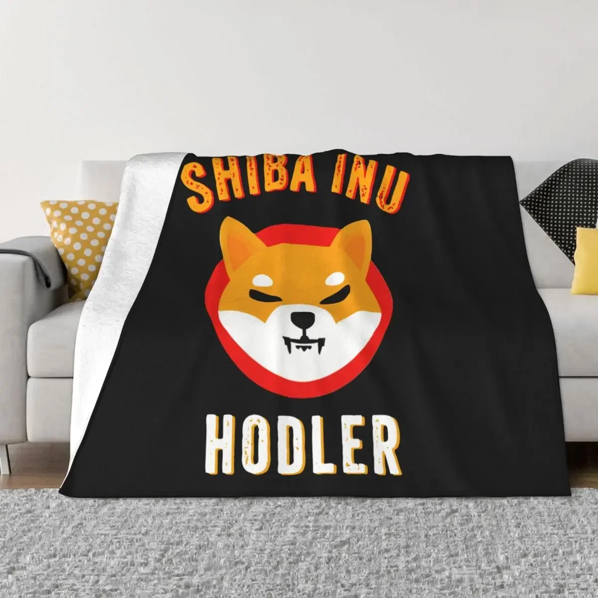 Shiba Inu Hodler Token Crypto Coin Wool Blanket SHIB Doge Bitcoin Cryptocurrency Funny Throw Blankets for Home Quilt